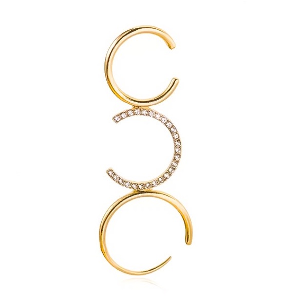 ⚜️[𝟯/$𝟭𝟴]⚜️NEW Rhinestone 3 Circle Crawler Earring - Picture 6 of 12